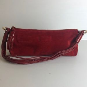 Red suede purse